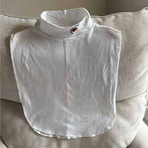 White Turtleneck Dickey with Embroidered Christmas bells